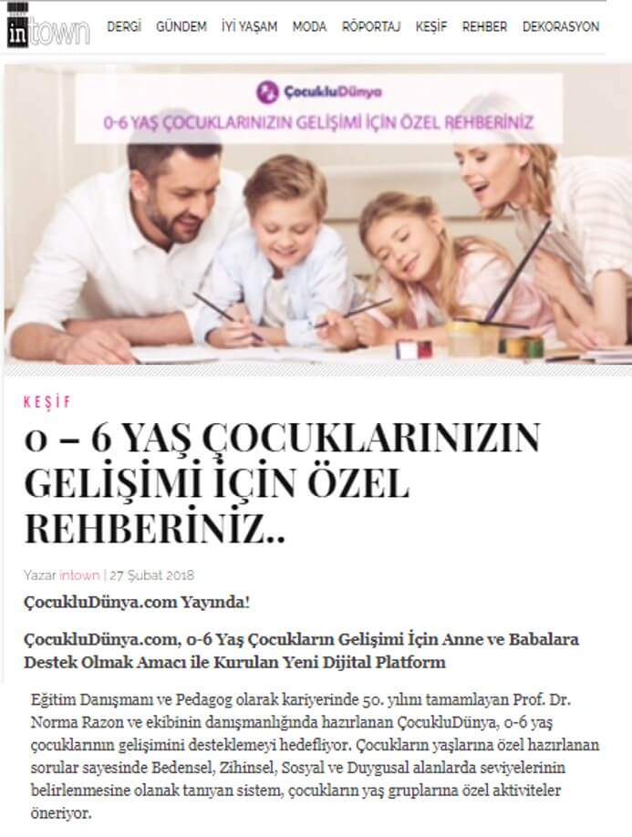 intown dergisi - 0 – 6 YAŞ ÇOCUKLARINIZIN GELİŞİMİ İÇİN ÖZEL REHBERİNİZ