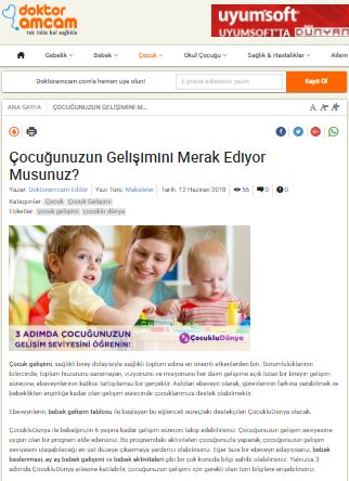 DoktorAmcam.com - Çocuğunuzun Gelişimini Merak Ediyor Musunuz? - 3 Adımda Öğrenin